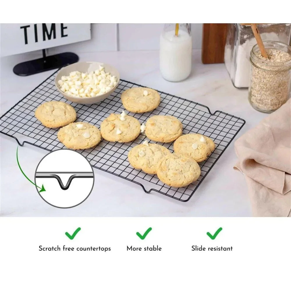 Nonstick Carbon Steel Cooling Rack Set of 2 Rectangle Bakeware .Dishwasher Safe
