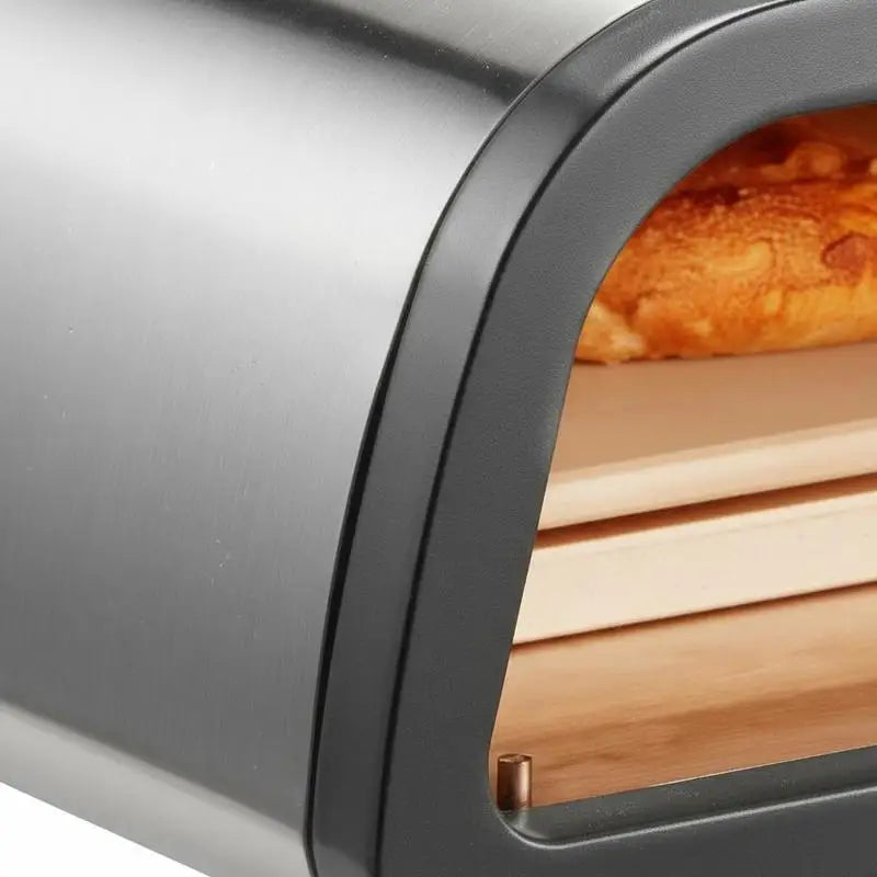 12" Electric Pizza Oven Countertop, Stainless Steel Pizza Maker Machine with Pizza Stone and Spatula, Heats up to 850°F.