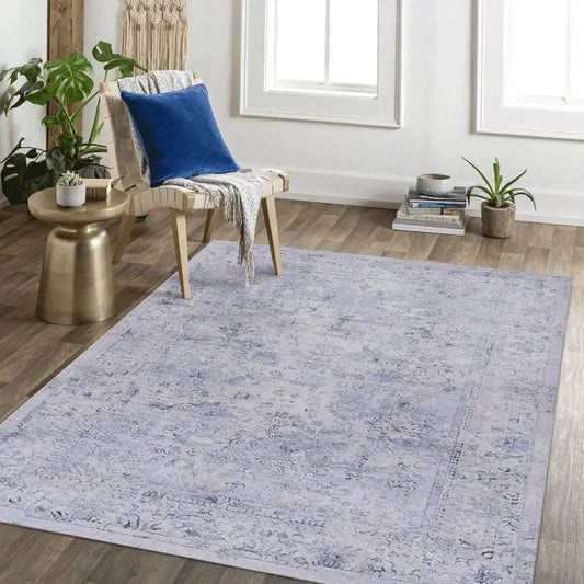 Washable 8x10 Area Rug, Low-Pile, Non-Slip, Non-Shedding, .