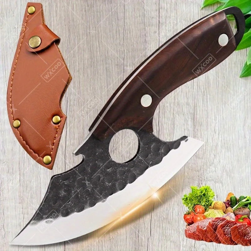 1 PC Kitchen Chef Knife Stainless Steel Multipurpose Boning Knife with Sheath .
