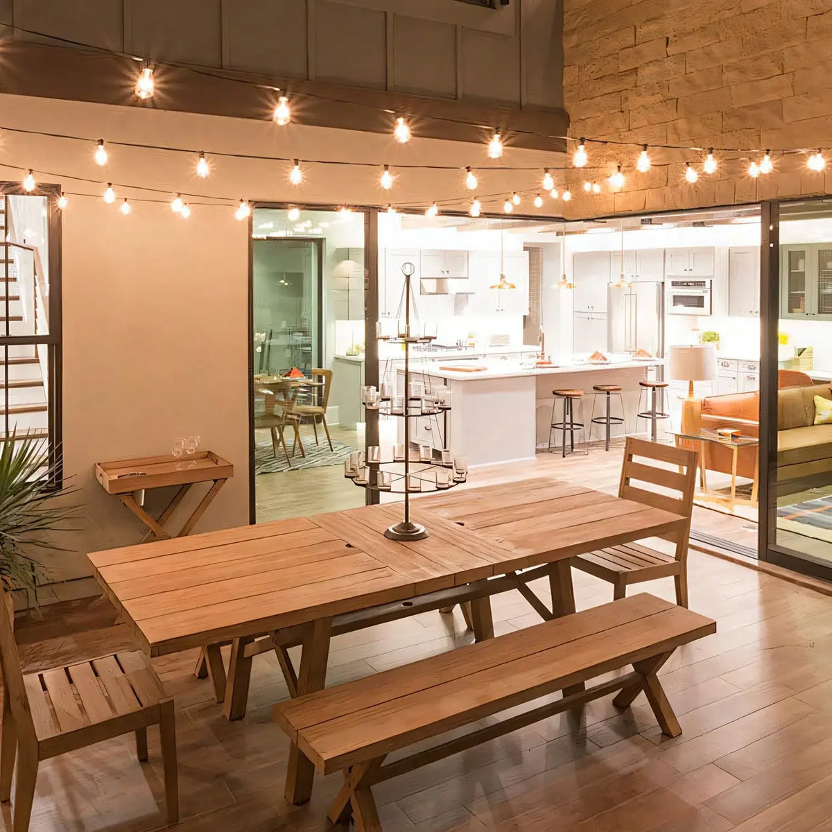 50/100FT Outdoor String Lights With 12 S14 Edison Vintage Bulbs, Connectable Outdoor Patio Lighting, Waterproof And Shatterproof .