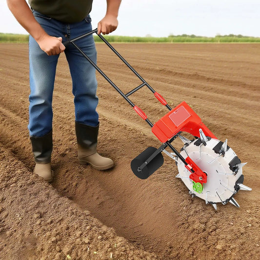 Hand-Push Seeder 10-Hole Garden Seeder Metal .