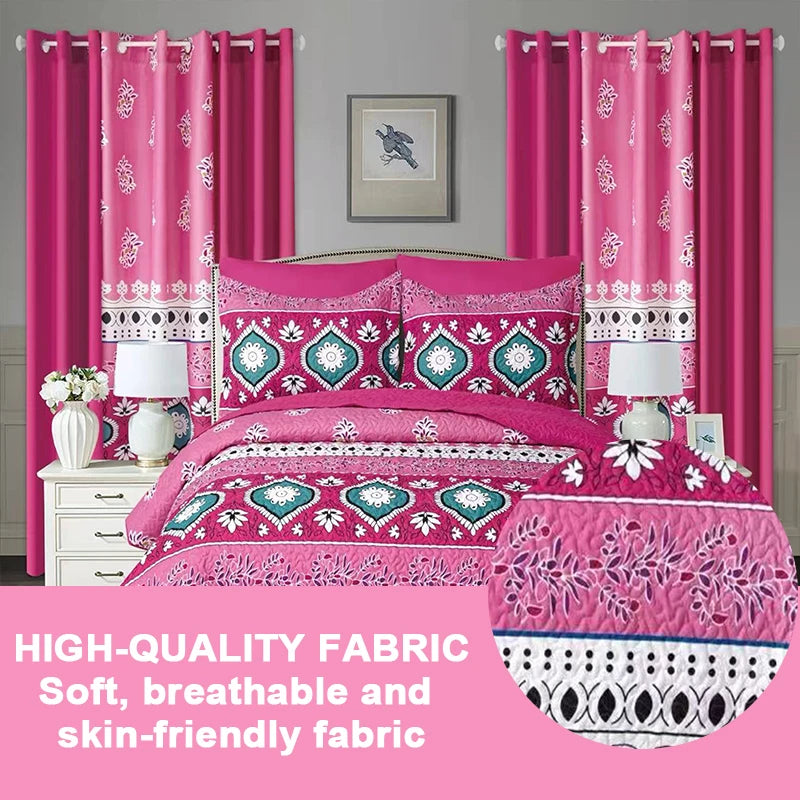 10 Pcs Printed Bedspread Set Luxury High Quality Quilt Set Quilting Thin Comforter Set All Season