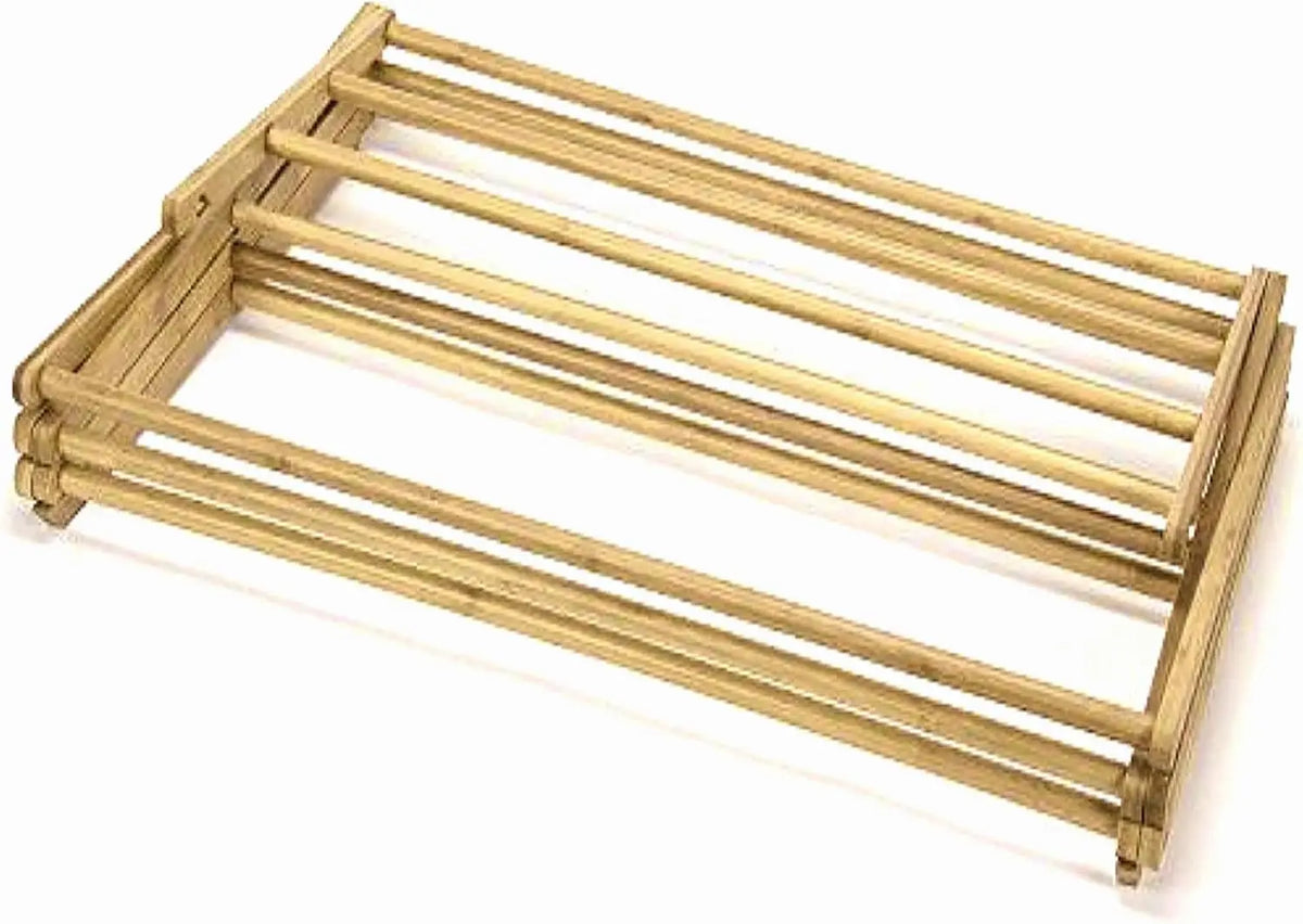 Foldable Wooden Clothes Drying Rack for Laundry – Pre-Assembled, Lightweight, 9-Bar Fold-Flat Design for Indoor or Outdoor Use