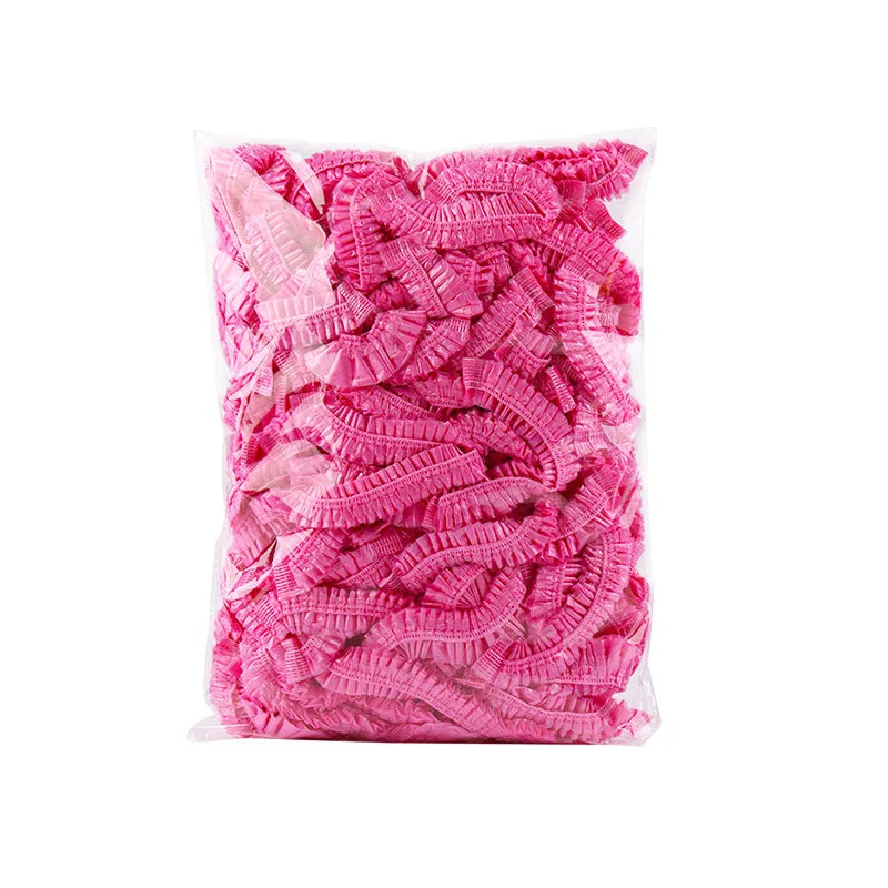 80pcs Waterproof Disposable Shower Cap Women's  Elastic Mouth Strip Plastic.