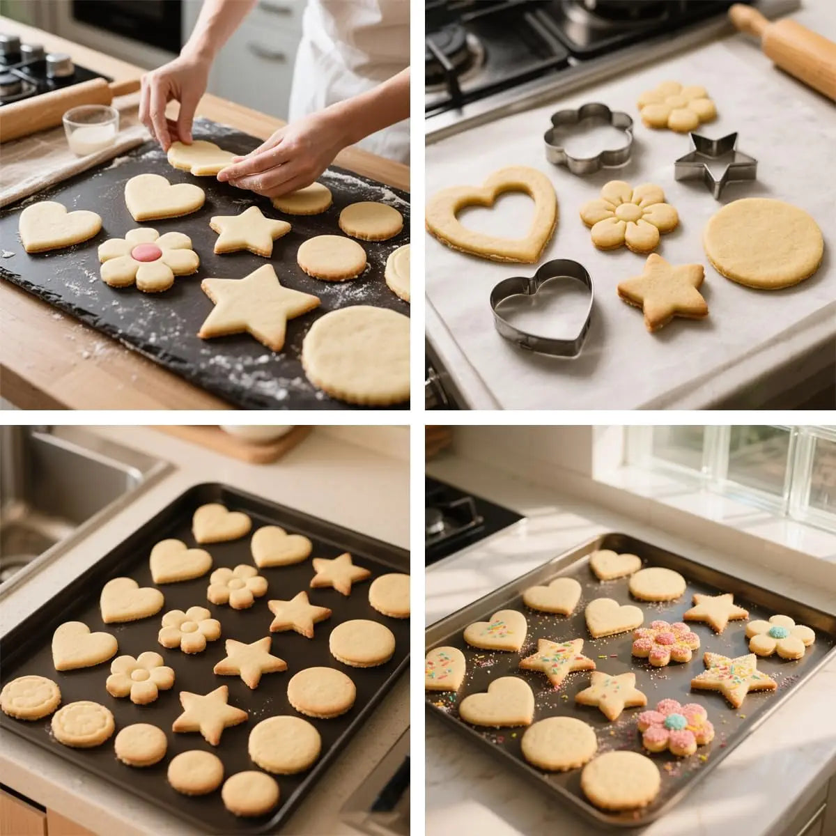 Metal Cookie Cutters Set of 12 - Heart, Flower, Round, Star Shapes
