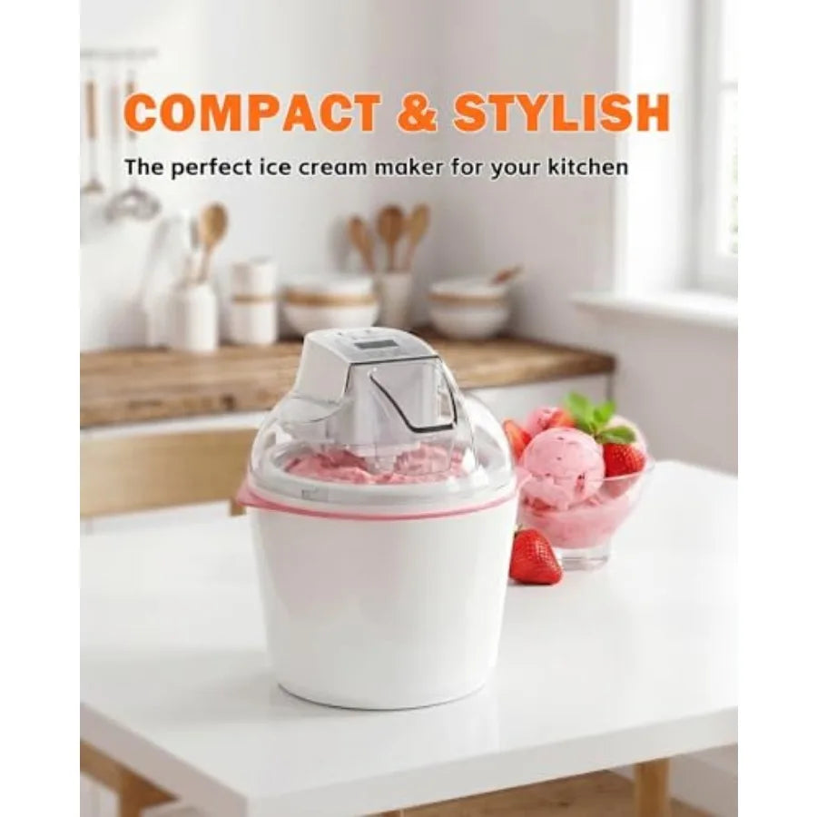 Ice Cream Maker, 1.6 Quarts Ice Cream, Gelato, Sorbet, Milkshakes, Frozen Yogurt .