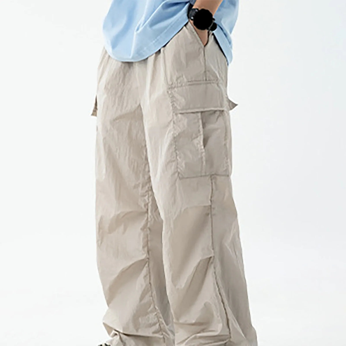 Oversized Carga Parachute Pants Men Y2k Hip Hop Streetwear Vintage Wide Leg Jaggers Baggy Casual Sweatpants.