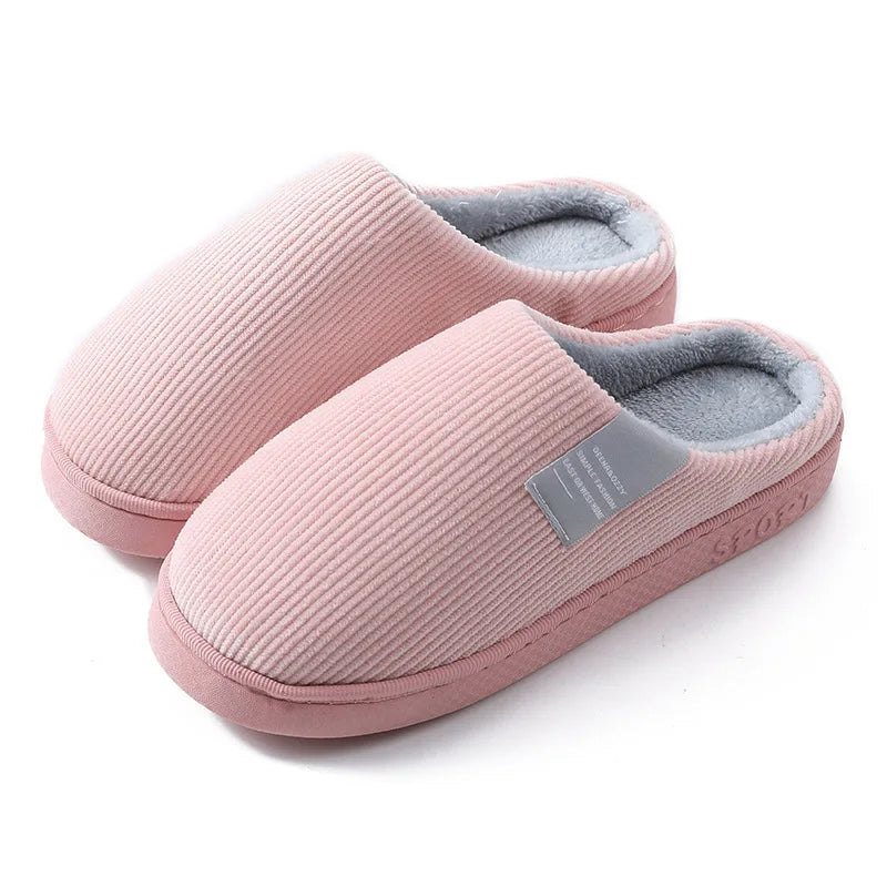 Cotton Slippers Women's Home Autumn and Winter Home Indoor Warm Couple Plush .