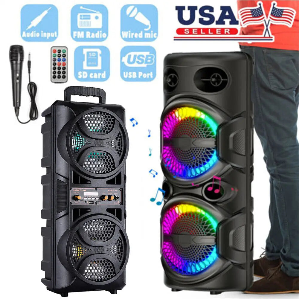 3000W Portable Bluetooth Speaker Sub Woofer Heavy Bass Sound System Party.