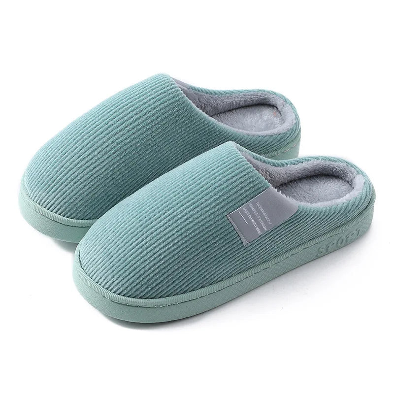 Cotton Slippers Women's Home Autumn and Winter Home Indoor Warm Couple Plush .