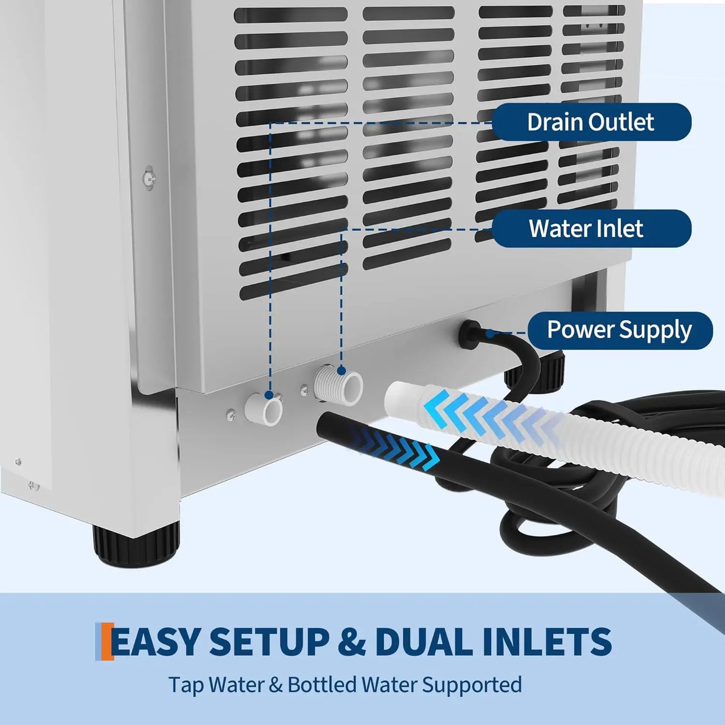 Commercial Ice Maker Machine 130lbs/24h, 36lbs Storage.