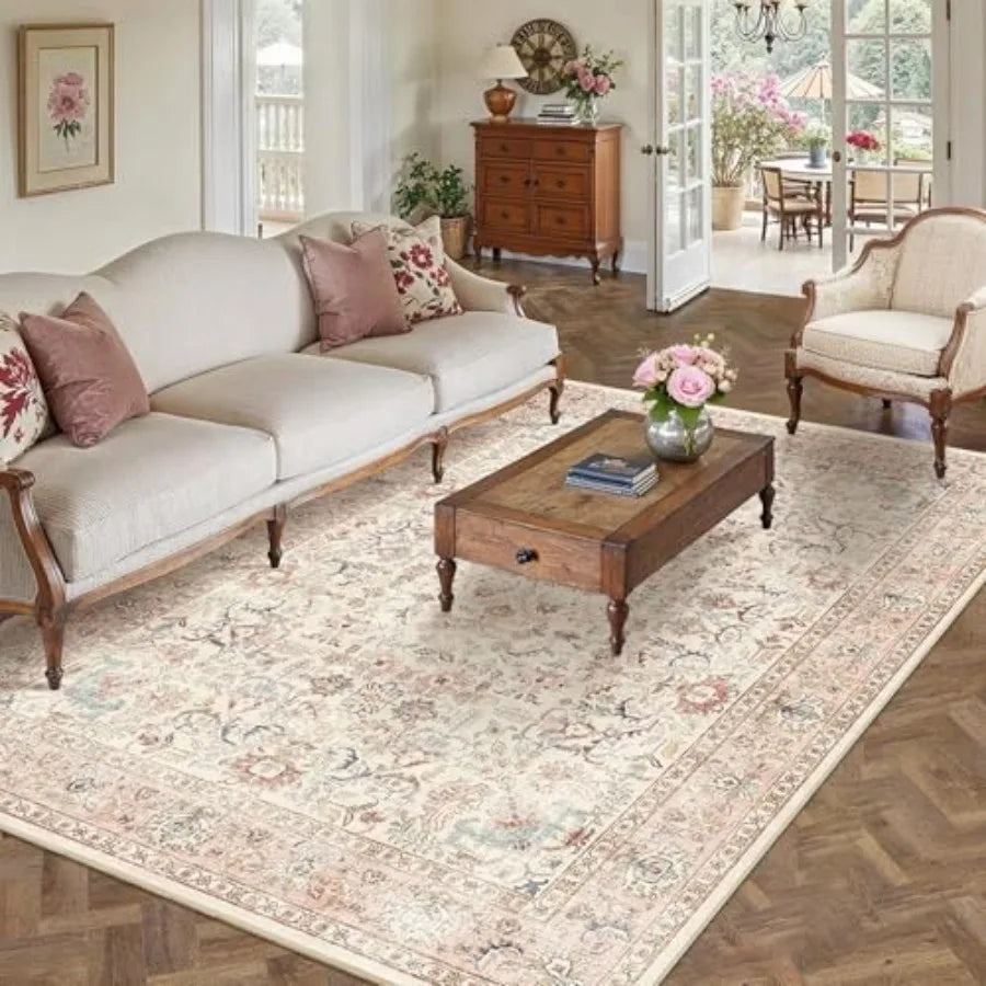 6x9 ft Pink Washable Area Rugs