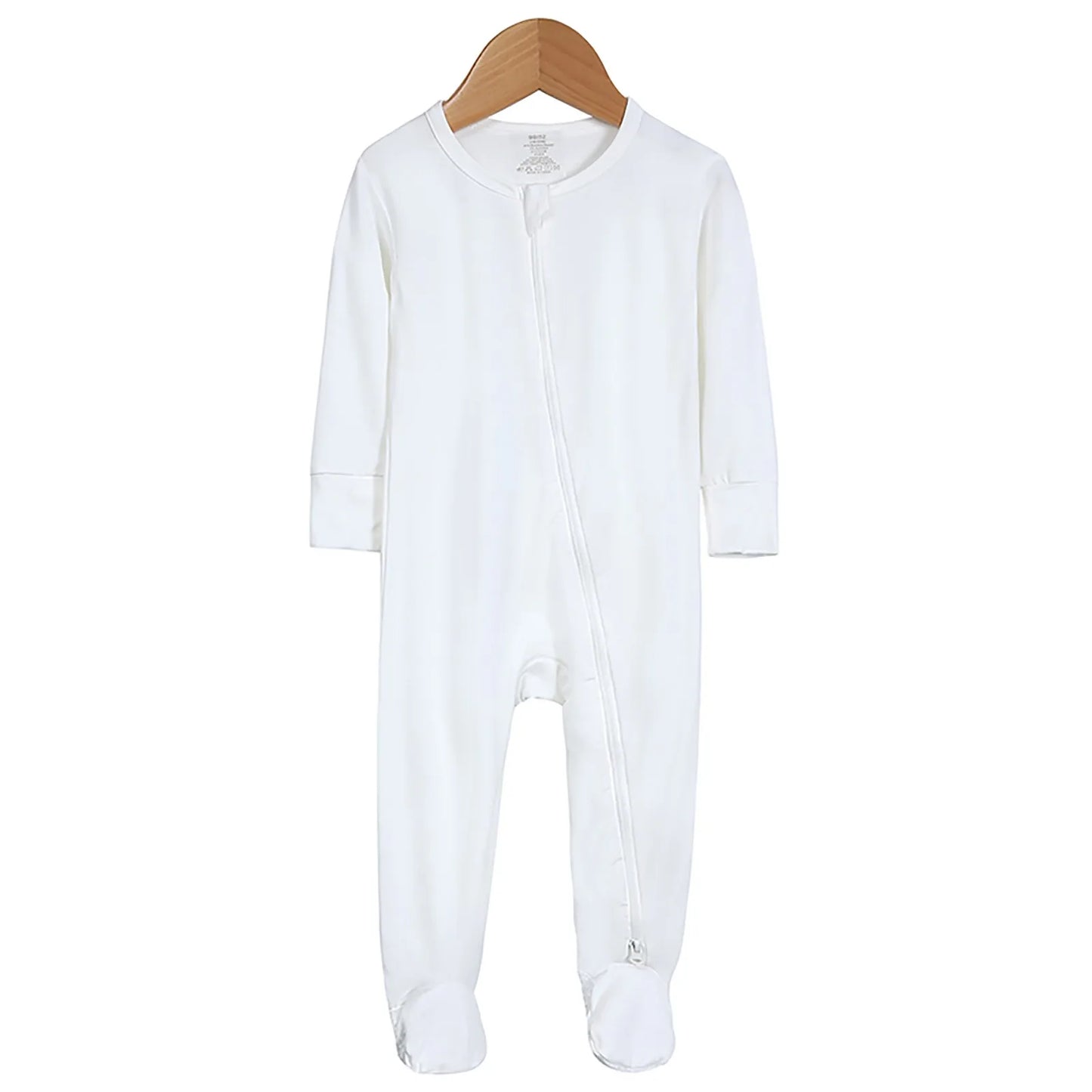 Long Zipper Girls Bodysuits Footed Long Sleeve Baby Pajamas
