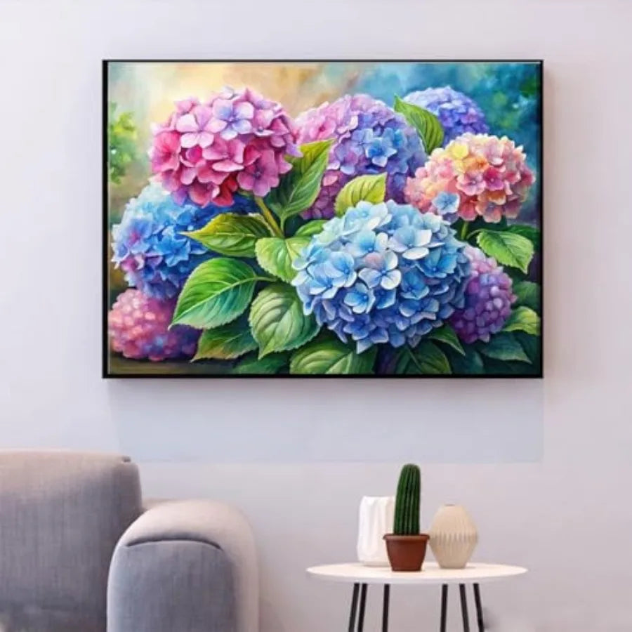 Diamond Painting Kits for Adults, Hydrangea Flowers 5D Diamond Art Kits for Beginner .