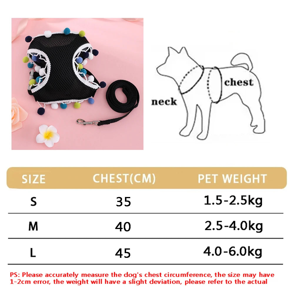 New Breathable Cute Cat Harness Set Butterfly Small Dog Harness.
