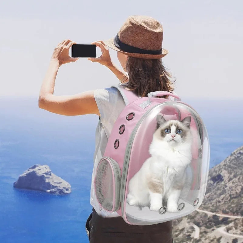 Pet Cat Carrying Bag Space Pet Backpacks Breathable Portable Transparent Backpack Puppy Dog Transport Carrier Space Capsule Bags