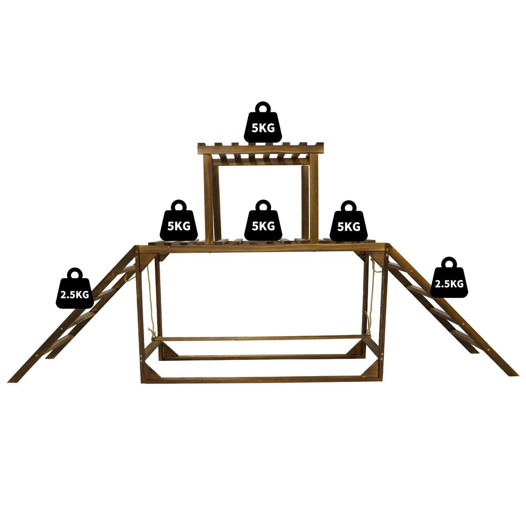 Pine Wood Chicken Perch Swing with Roosting Bars & Climbing Ladder,