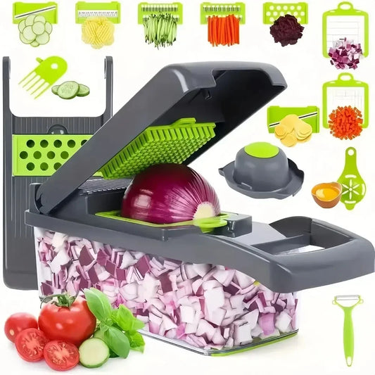 Multifunctional Vegetable Chopper 14/16 in 1 Food Slicer Dicer Grater with Handle.