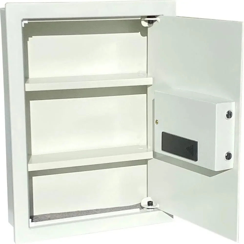 Electronic Safe with Wall Mount for Firearms and Valuables - White/Light Grey