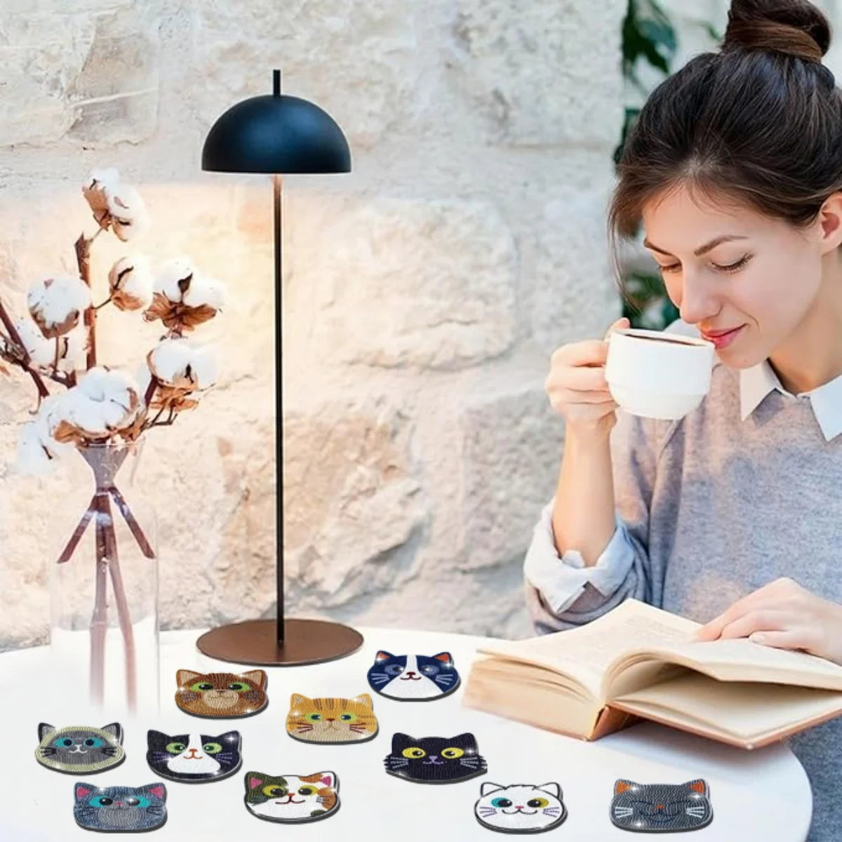 10-piece diamond painting coaster set,