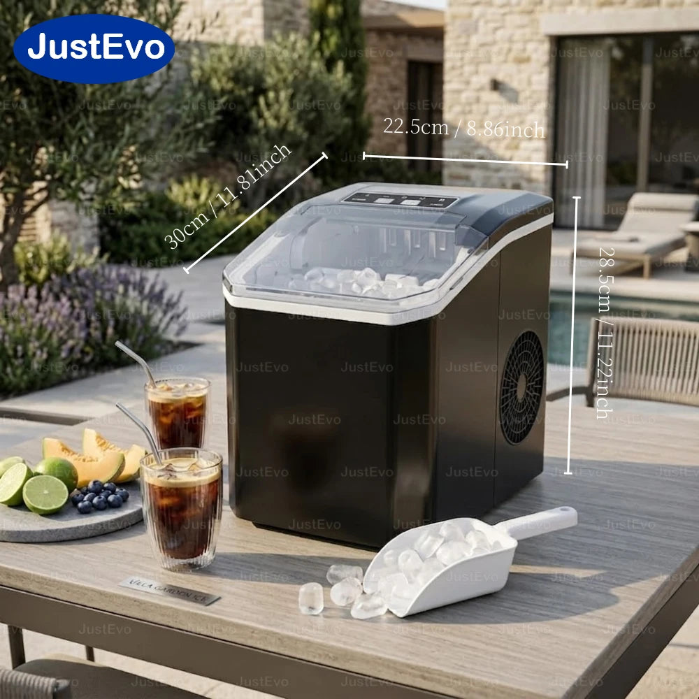 JustEvo Countertop Portable Ice Maker Machine with Auto-Clean 6-12 Mins Fast Ice 2 Bullet Ice Sizes .