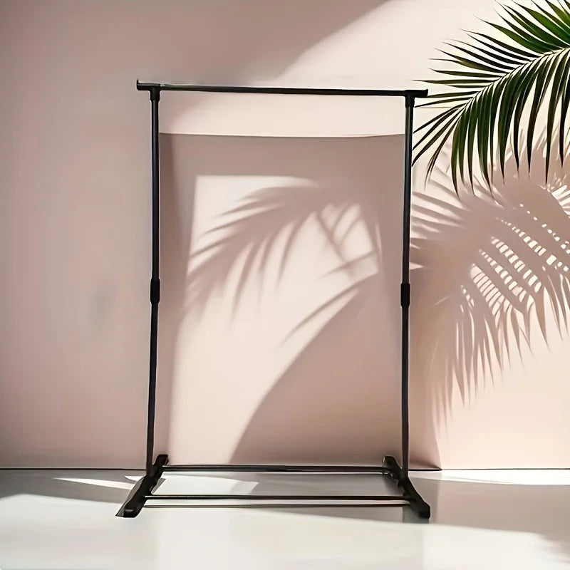 Space Saving Metal Clothes Rack with Adjustable Hanging Rod