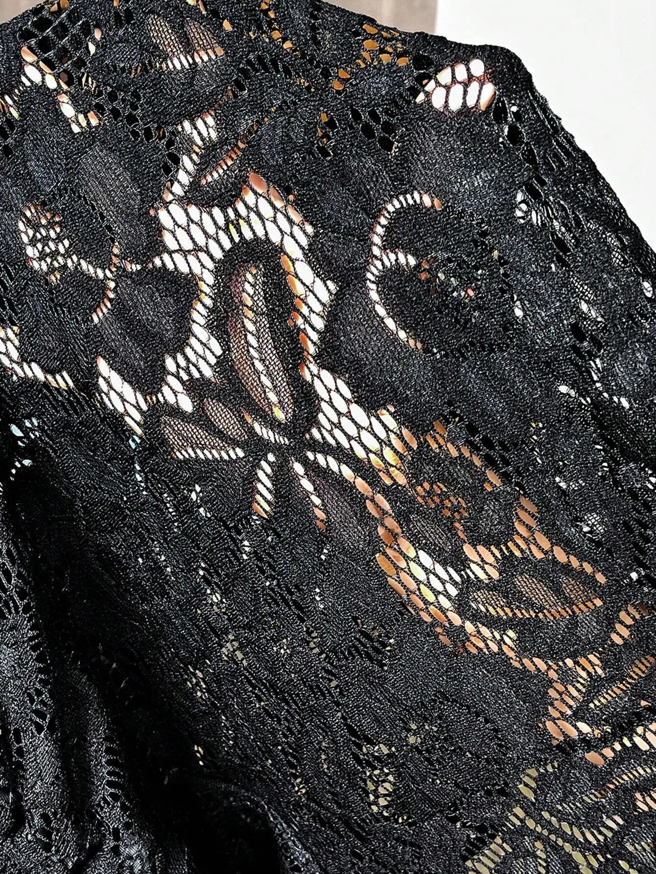 Black Lace Off Shoulder Blouse Plus Size