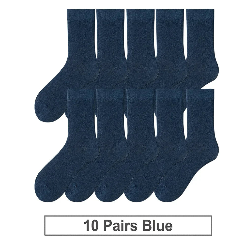 5 Pairs Men's Basic Crew Socks - Cloud-Touch Cotton Material