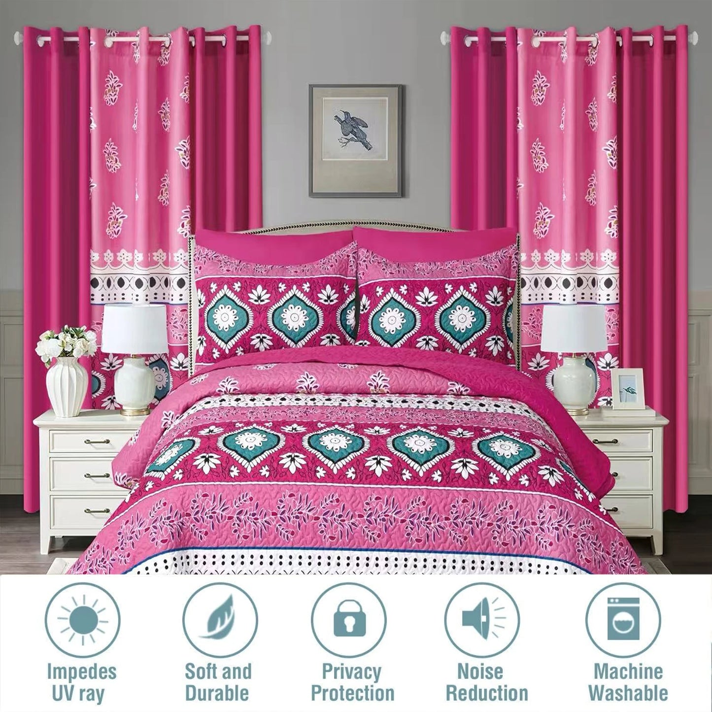 10 Pcs Printed Bedspread Set Luxury High Quality Quilt Set Quilting Thin Comforter Set All Season